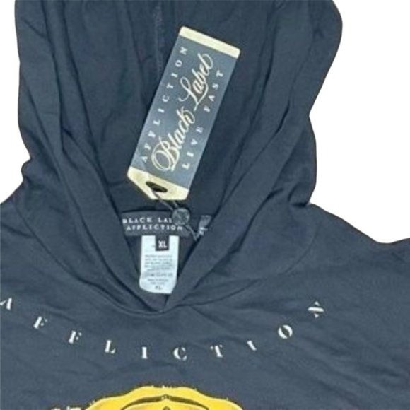 COPY - AFFLICTION BLACK MENS SCREAMING ALCHEMY STONE HOODIE - XL - NWOT - Picture 6 of 6